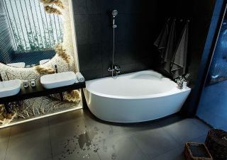 Акриловая ванна Aquatek Фиджи FID170-0000005 170х110 см правая с фронтальным экраном вклеенный цельносварной металлический каркас